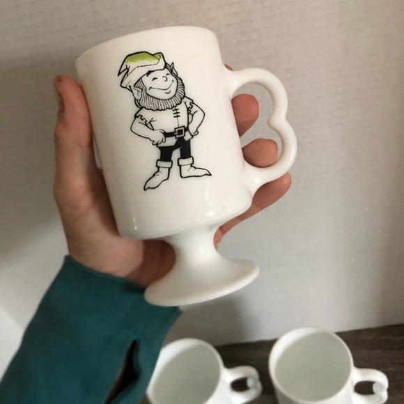 Vtg Milk Glass Irish Spring Advertising Mugs - Picture 6 of 11